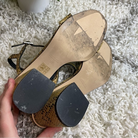 Free People Liv Block Heel Sandals in Snake Print - Picture 9 of 10